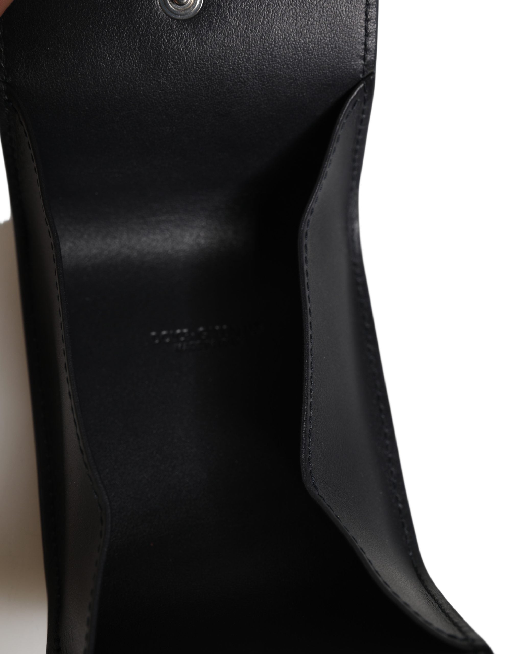 Dolce & Gabbana Black Calfskin Leather Bifold CoinPurse Wallet