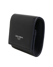 Dolce & Gabbana Black Calfskin Leather Bifold CoinPurse Wallet