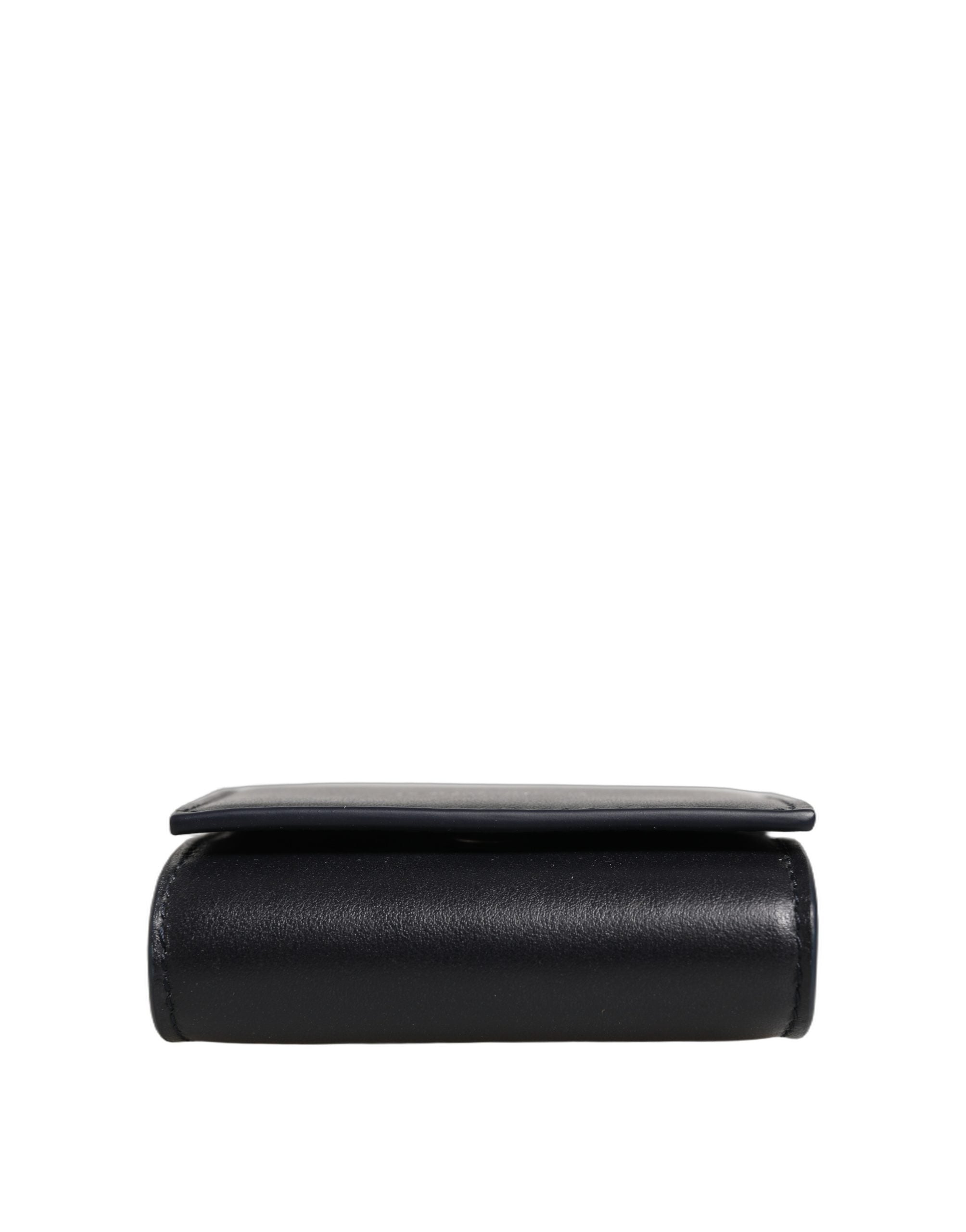 Dolce & Gabbana Black Calfskin Leather Bifold CoinPurse Wallet