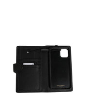 Dolce & Gabbana Black Calf Leather Flip Cover