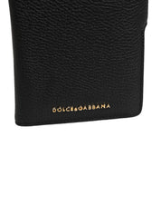 Dolce & Gabbana Black Calf Leather Flip Cover