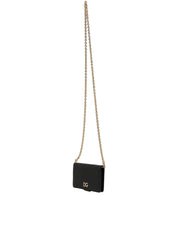 Dolce & Gabbana Black Calf Leather Phone Flip Cover