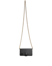 Dolce & Gabbana Black Calf Leather Phone Flip Cover
