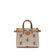 Valentino Garavani Beige Embroidered Canvas Handbag