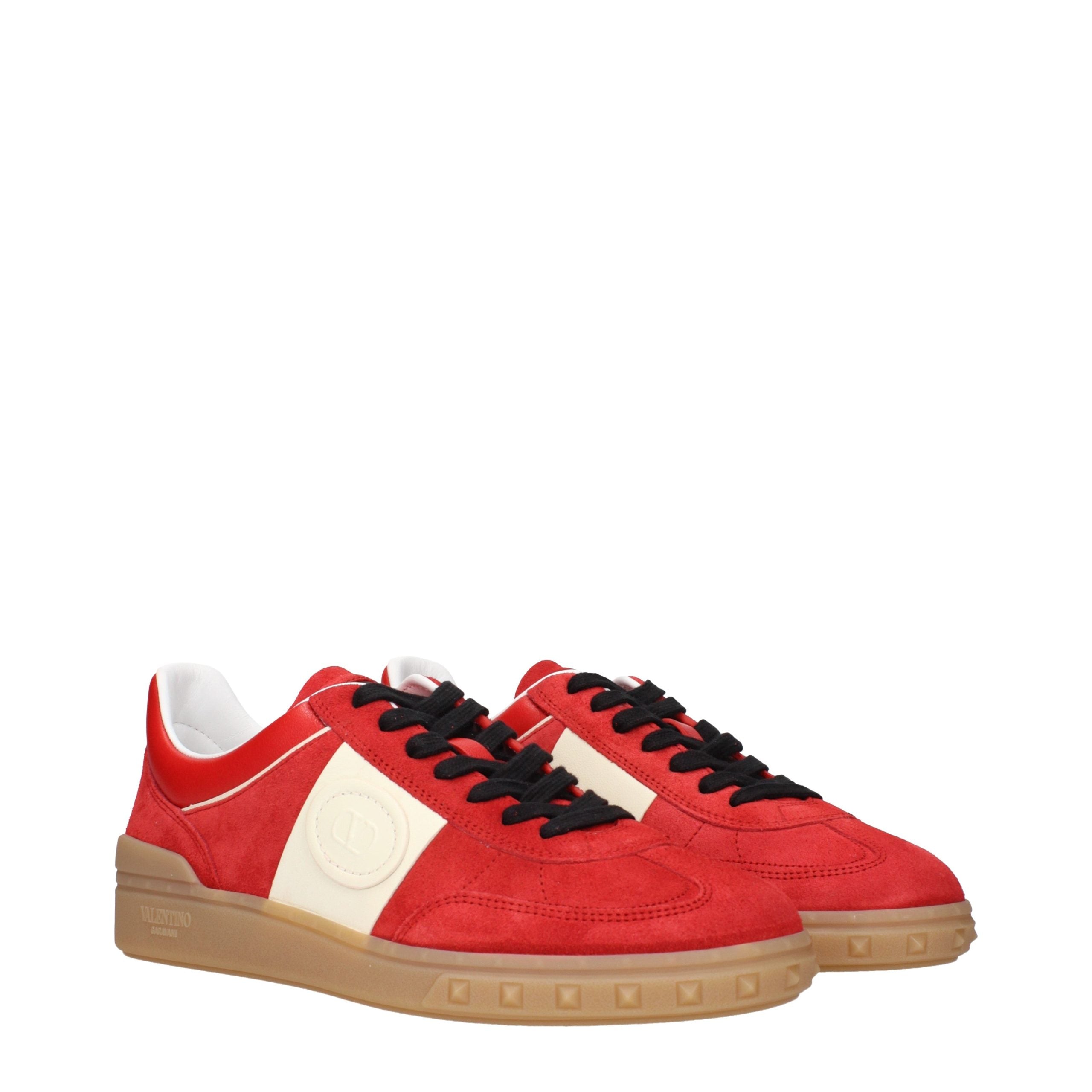 Valentino Garavani Red Suede Low Top Sneakers