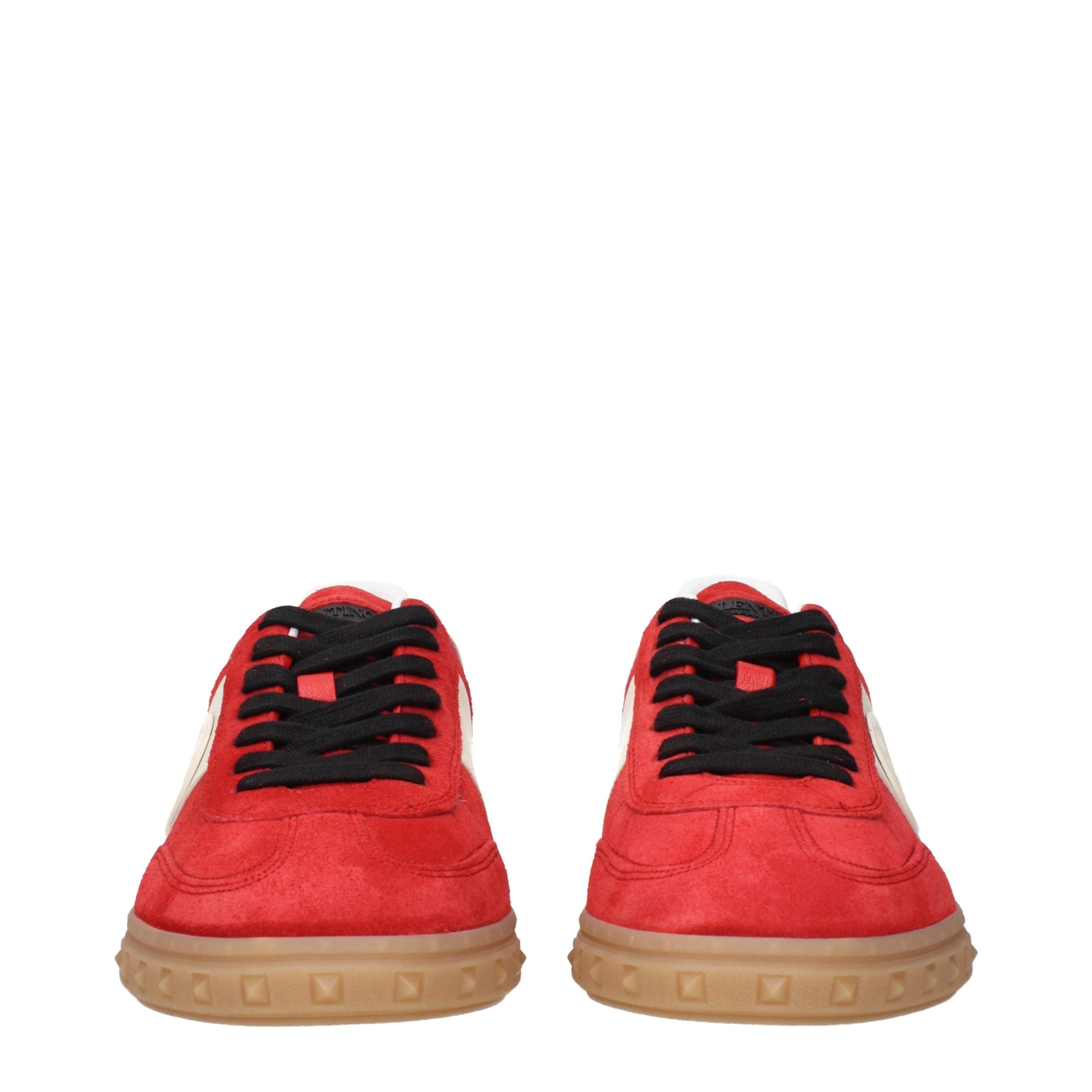 Valentino Garavani Red Suede Low Top Sneakers