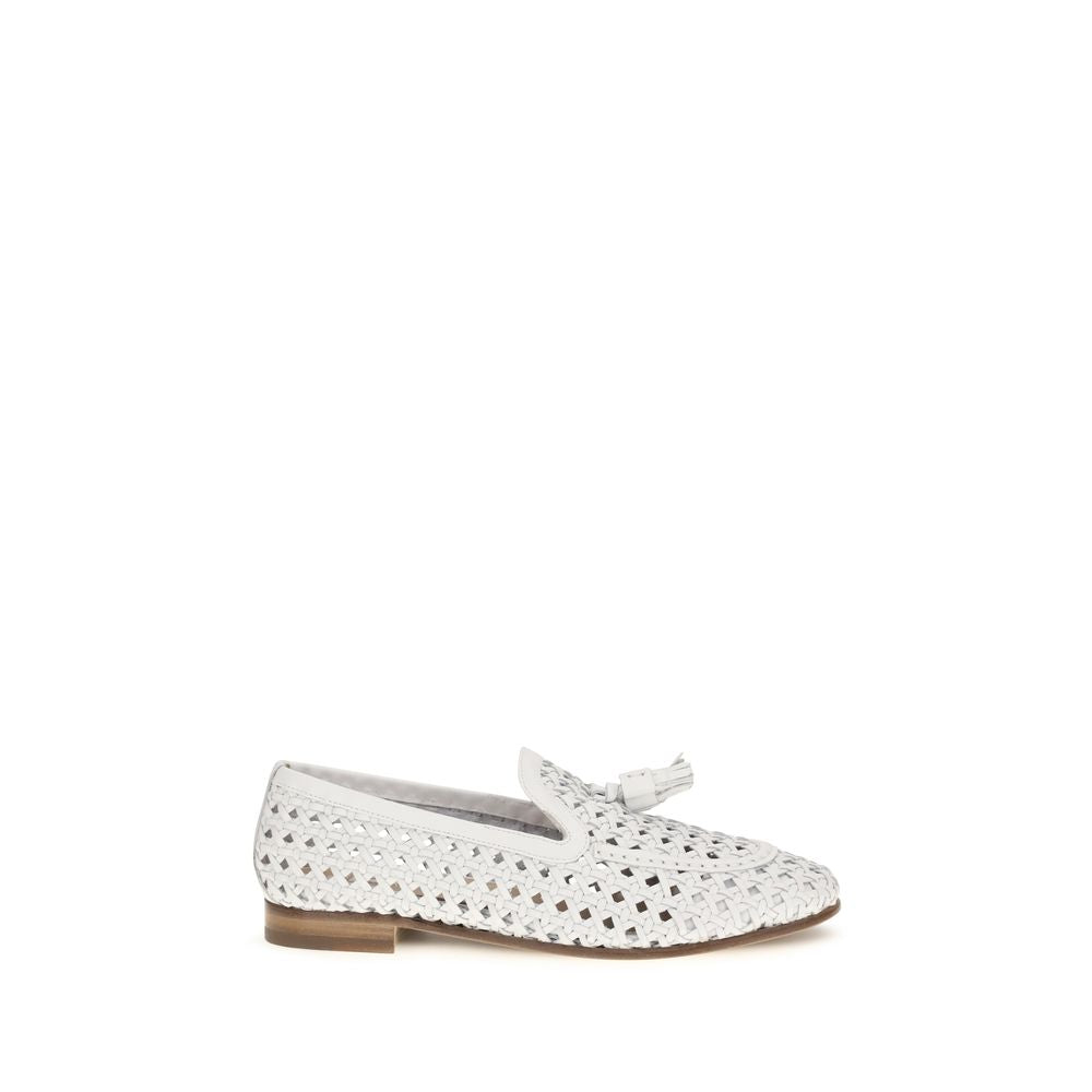Fratelli Rossetti White Calf Leather Slip-On Loafers