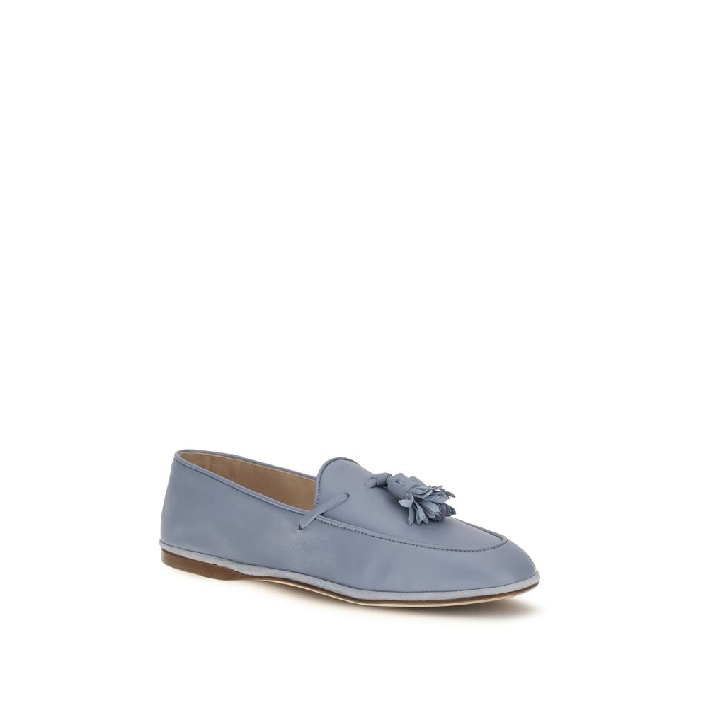 Fratelli Rossetti Blue Calf Leather Slip-On Loafers
