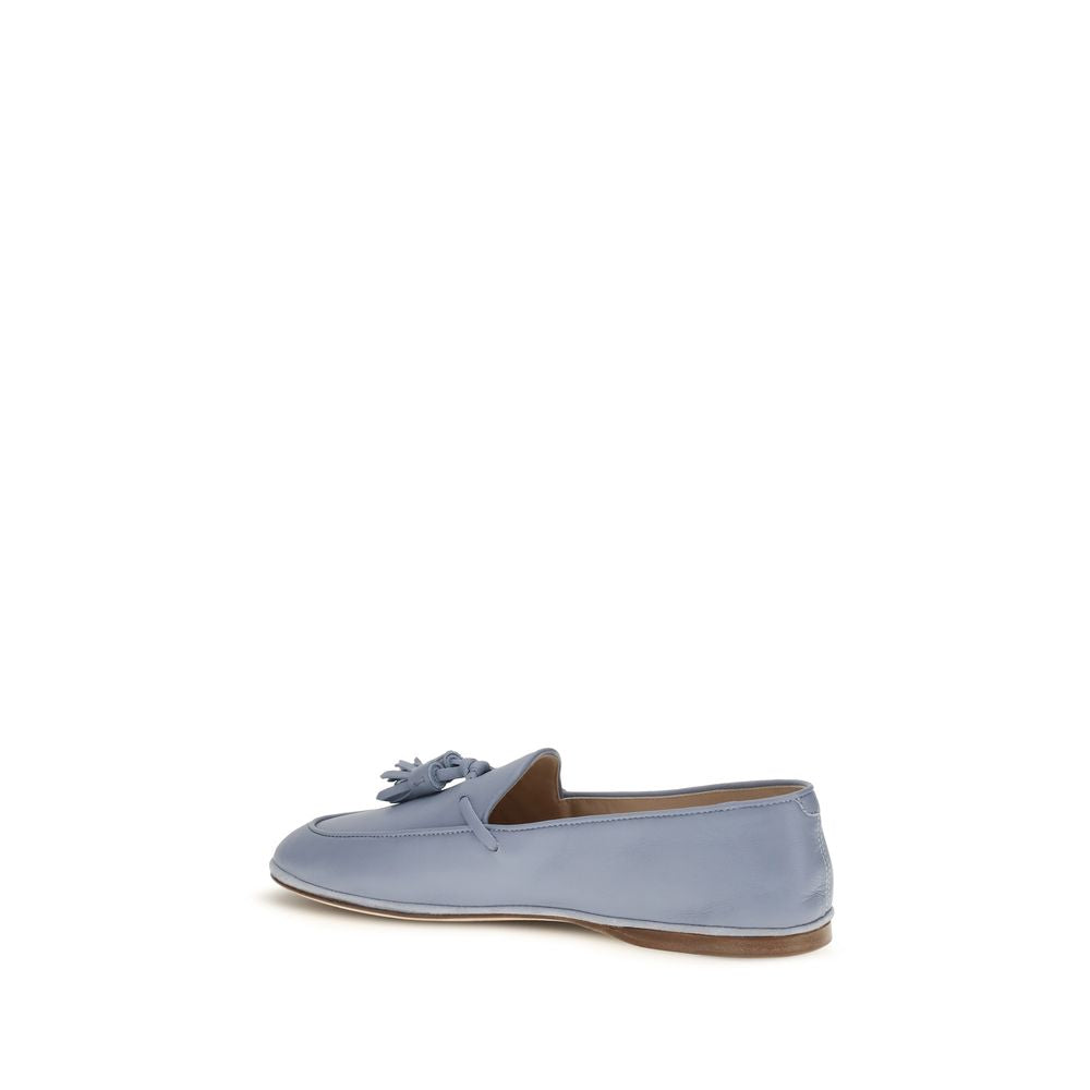 Fratelli Rossetti Blue Calf Leather Slip-On Loafers