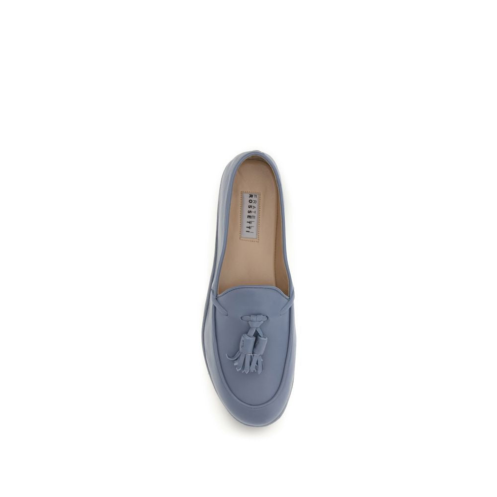 Fratelli Rossetti Blue Calf Leather Slip-On Loafers