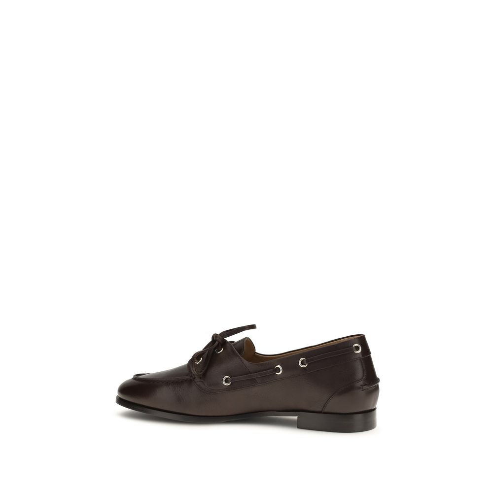 Bally Brown Calf Leather Slip-On Loafers