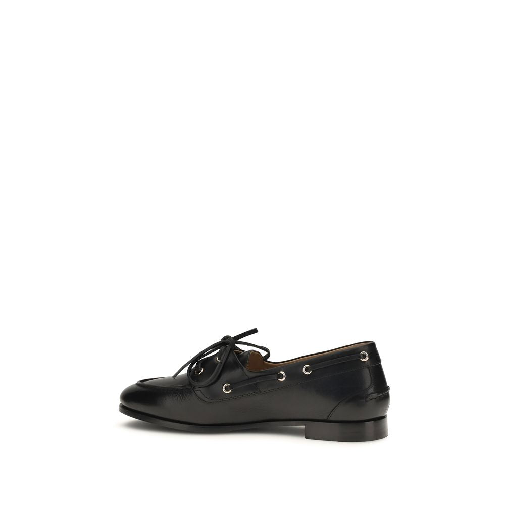 Bally Black Calf Leather Slip-On Loafers