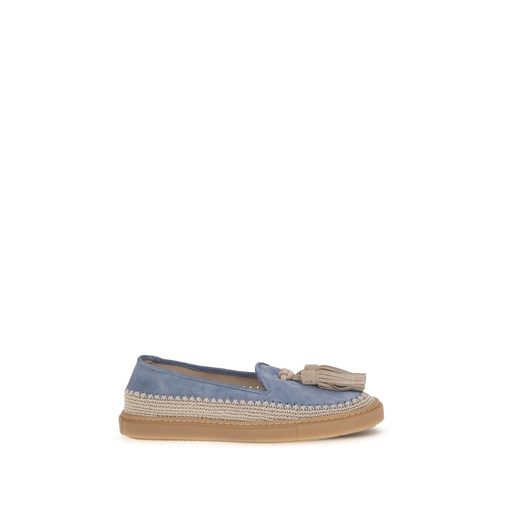 Fratelli Rossetti Blue Suede Slip-On Loafers