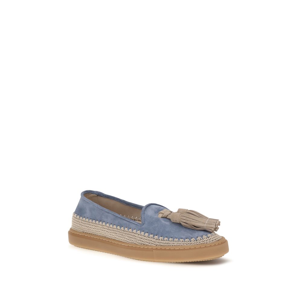 Fratelli Rossetti Blue Suede Slip-On Loafers