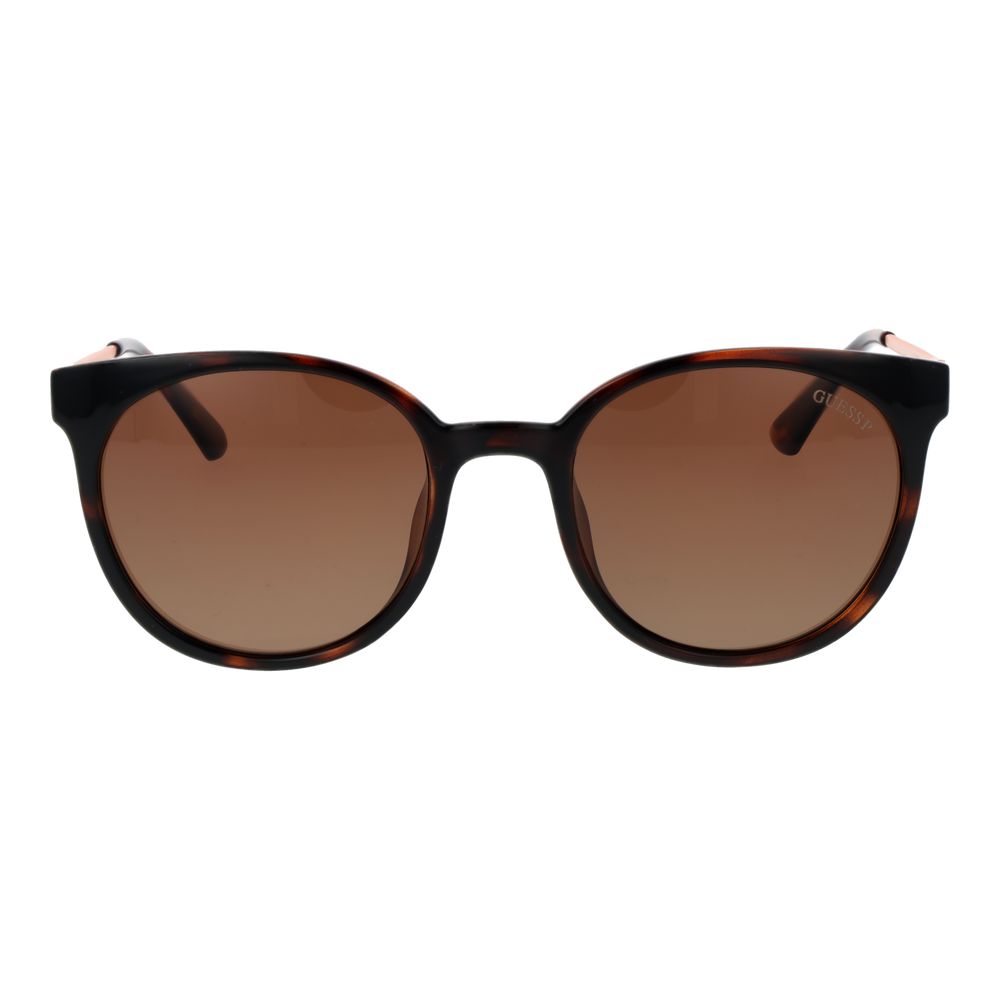 Guess Brown Plastic Oval Sunglasses