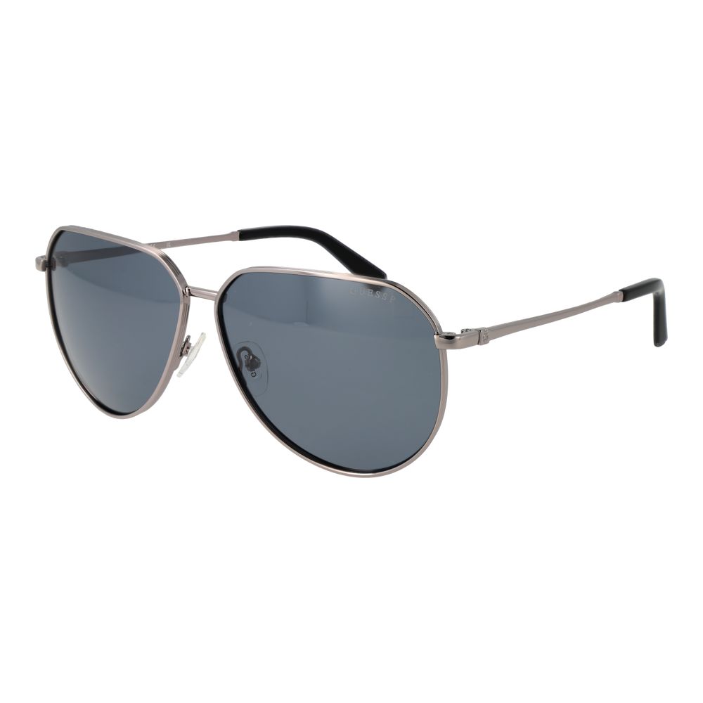 Guess Gunmetal Metal Aviator Sunglasses