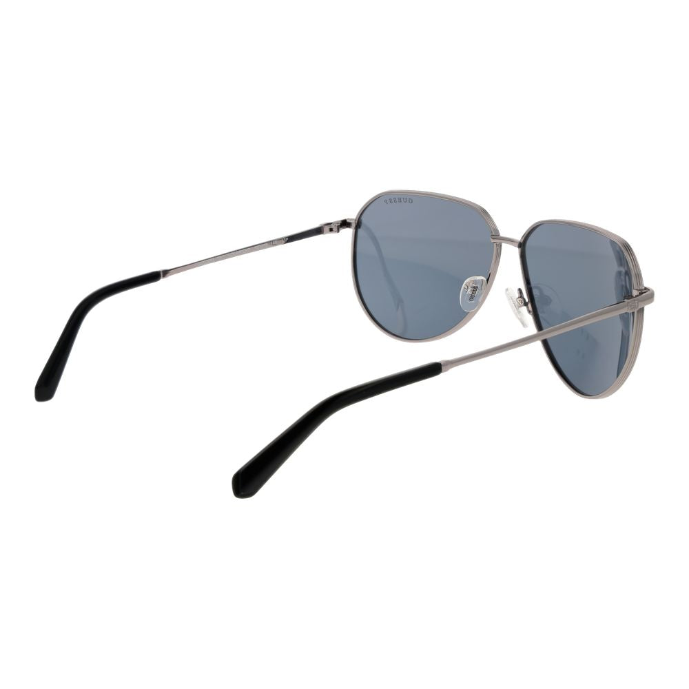 Guess Gunmetal Metal Aviator Sunglasses