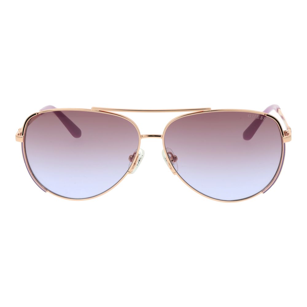 Guess Rose Gold Metal Aviator Sunglasses