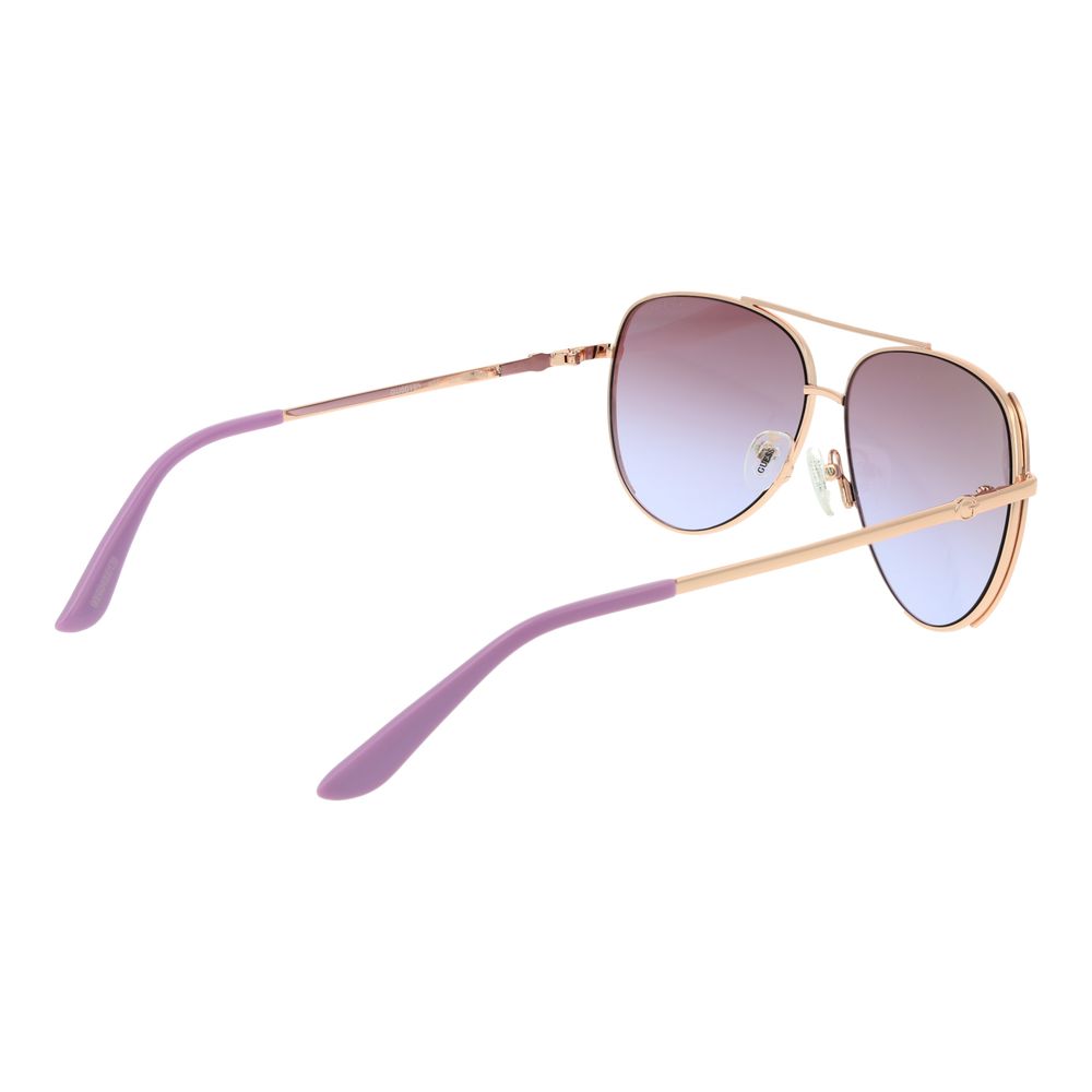 Guess Rose Gold Metal Aviator Sunglasses