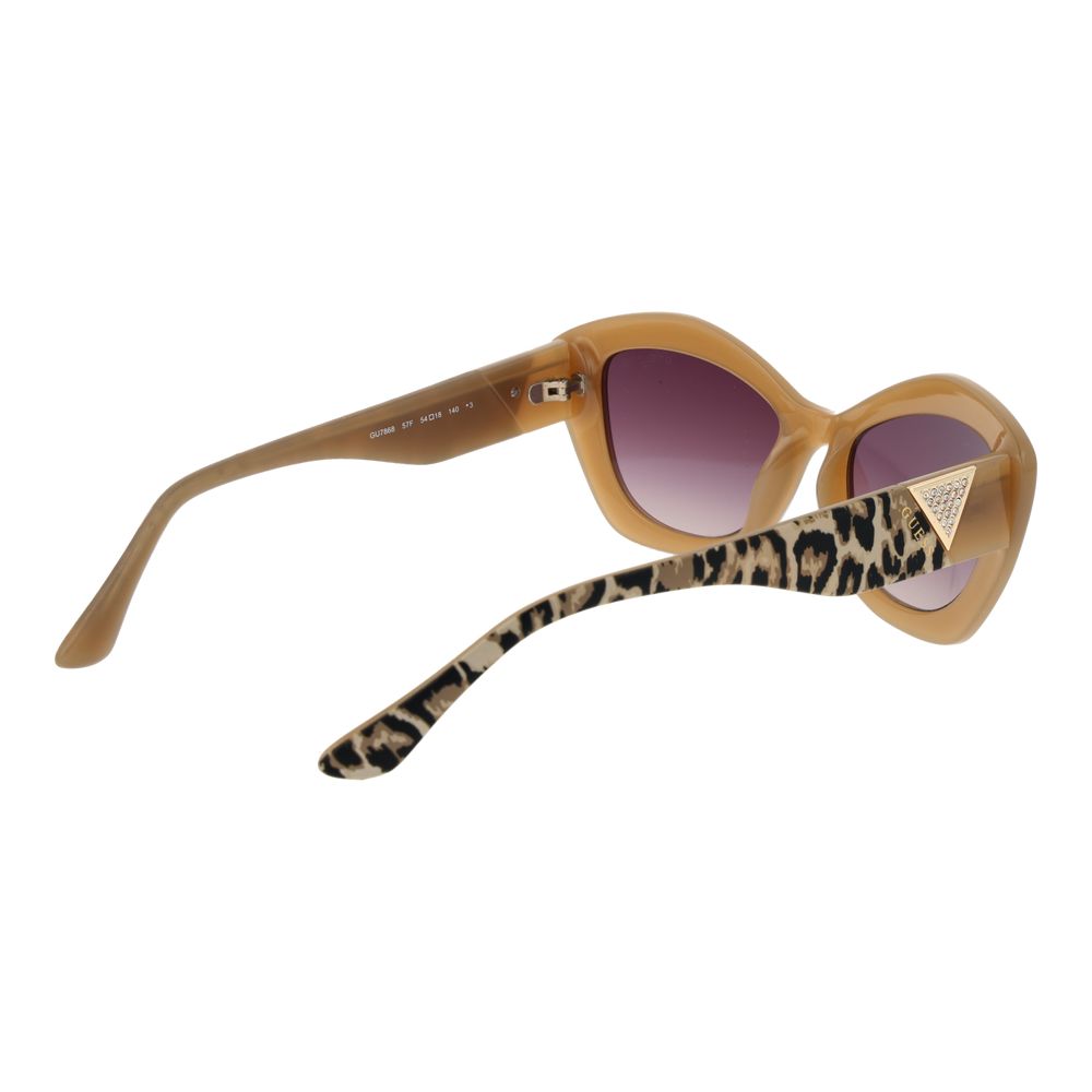 Guess Brown Plastic Cat Eye Sunglasses