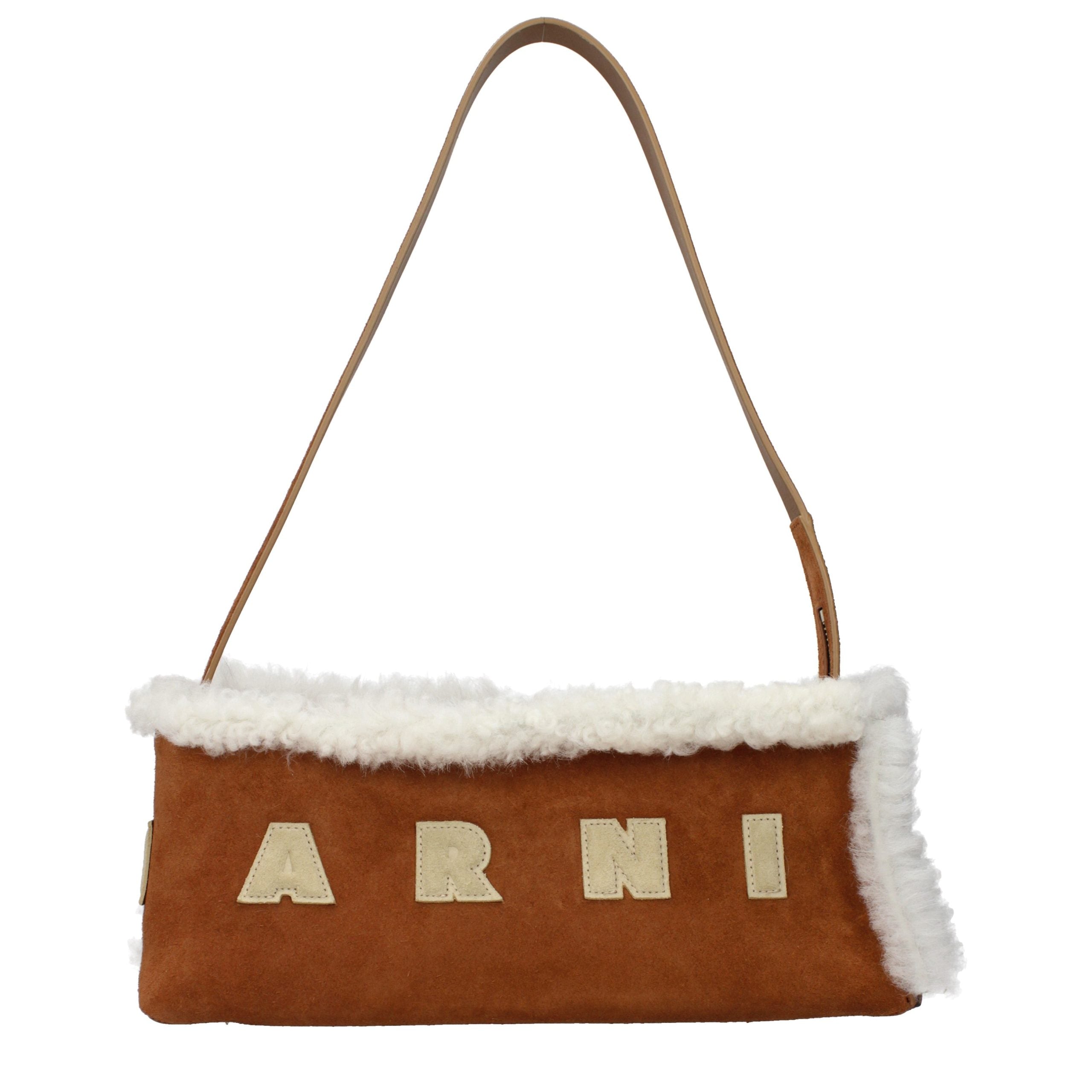 Marni Brown Suede Shoulder Bag