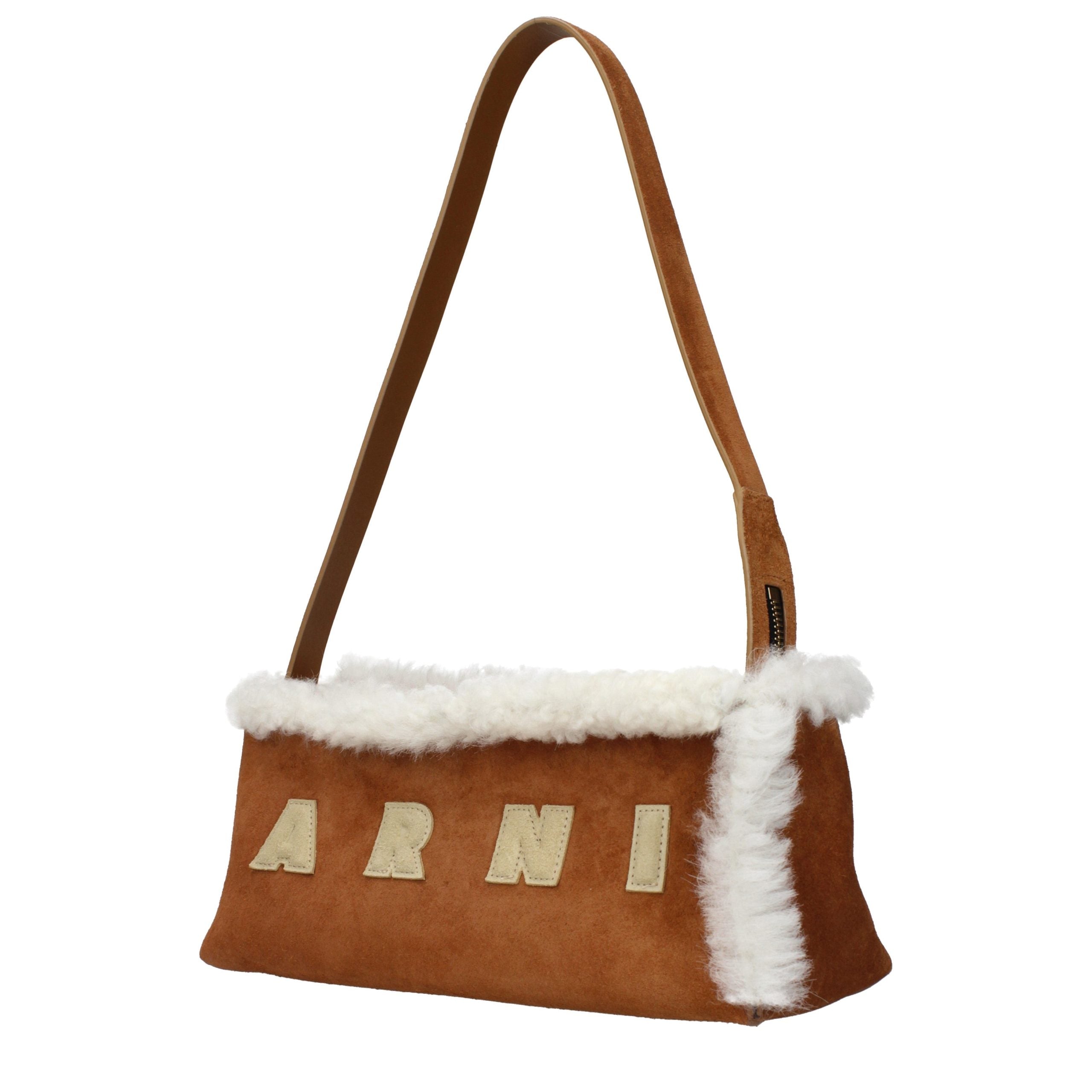 Marni Brown Suede Shoulder Bag