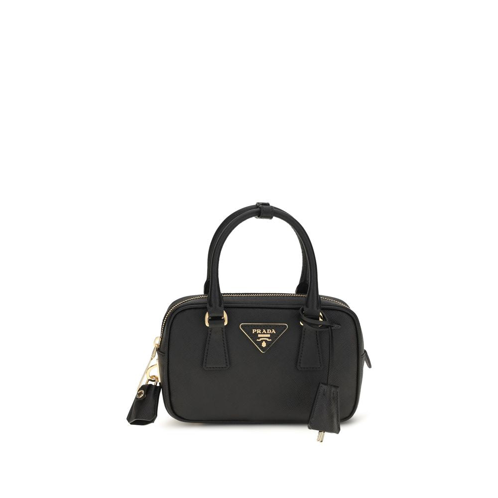 Prada Black Saffiano Calf Leather Shoulder Bag