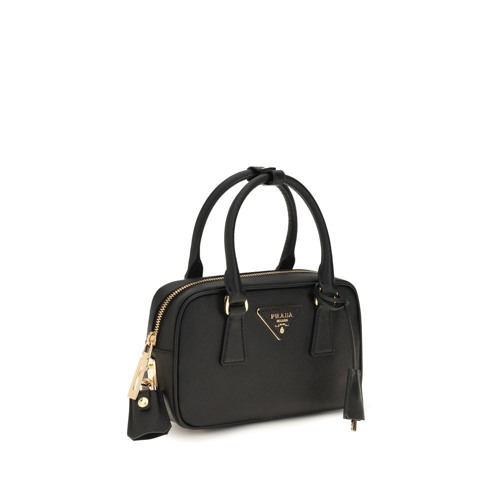 Prada Black Saffiano Calf Leather Shoulder Bag