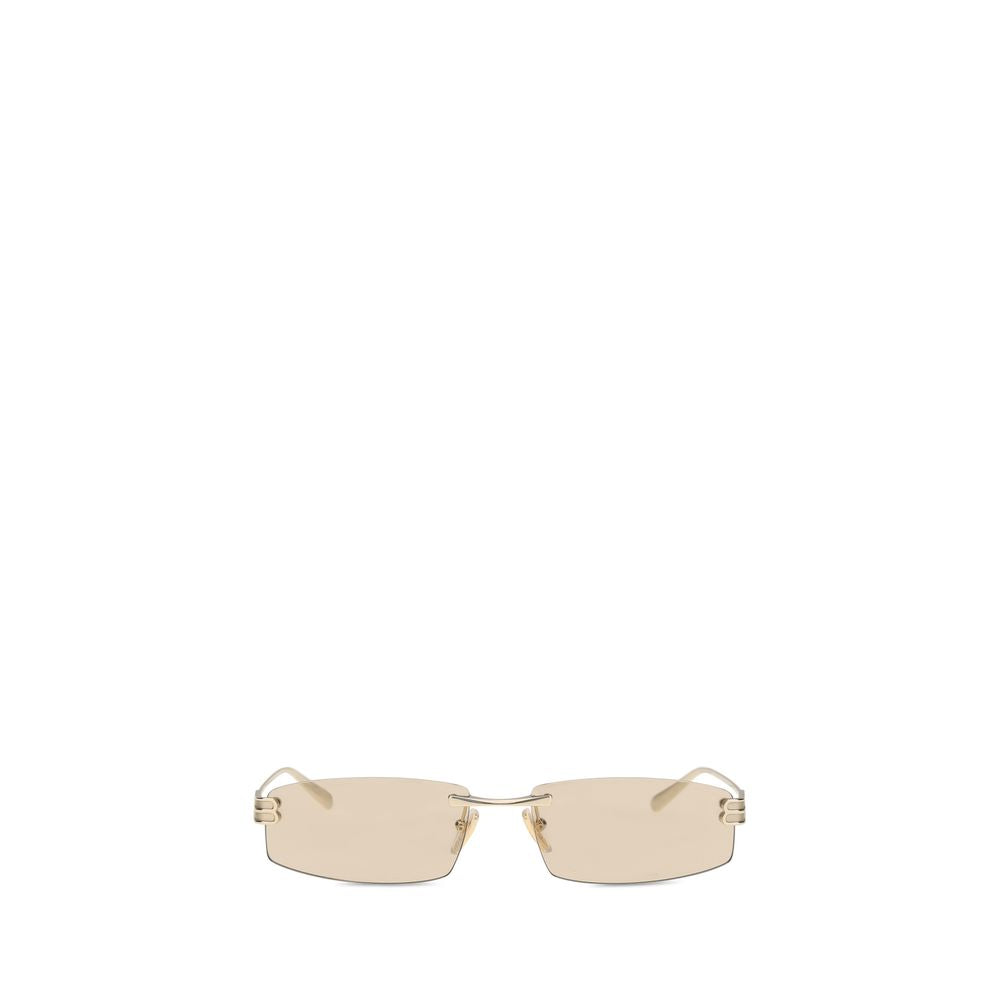 Balenciaga Beige Metal Rectangular Sunglasses