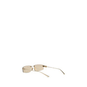 Balenciaga Beige Metal Rectangular Sunglasses
