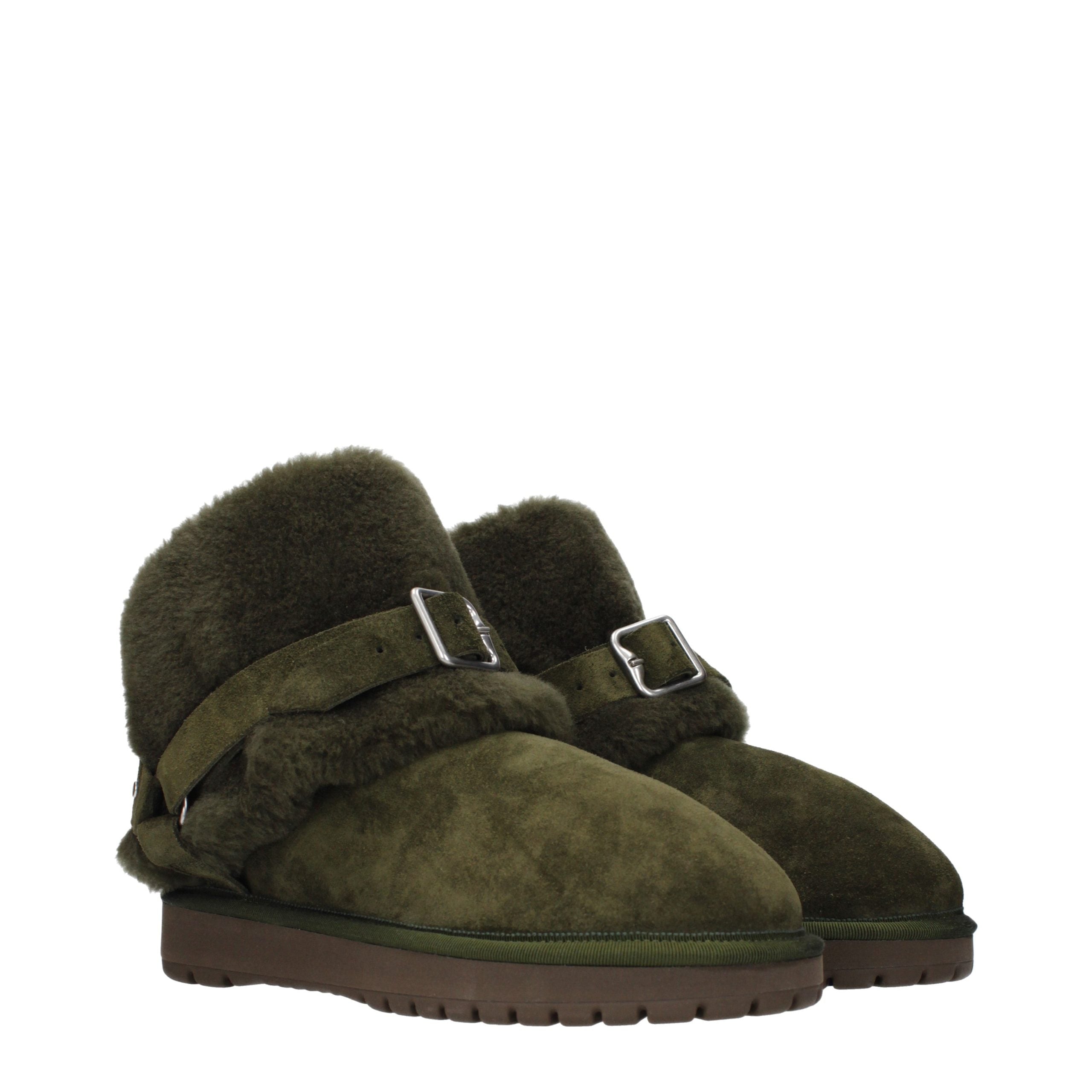Burberry Green Suede Ankle Boots
