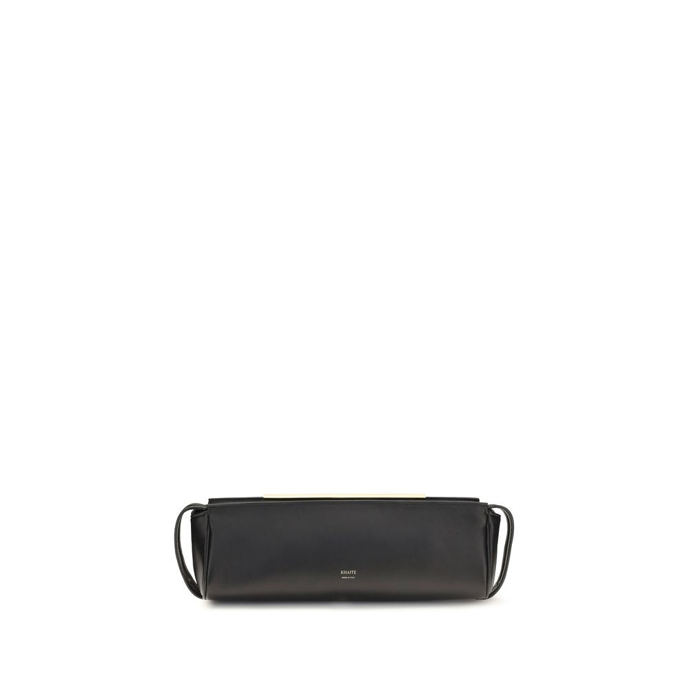 Khaite Black Calf Leather Clutch Bag
