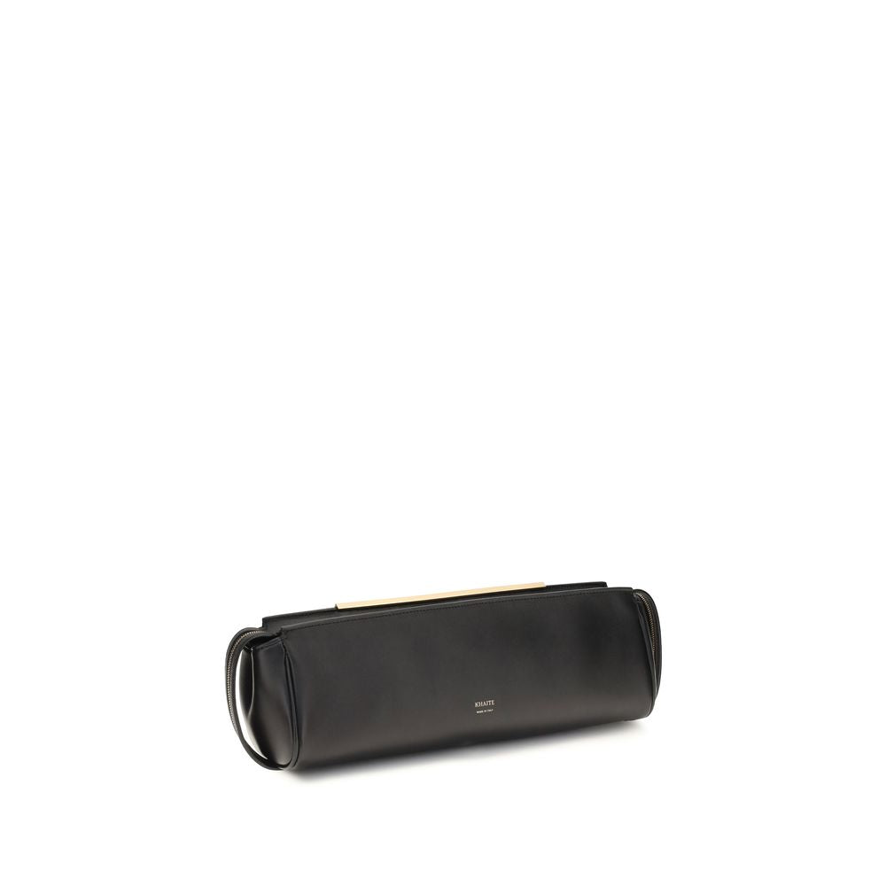 Khaite Black Calf Leather Clutch Bag