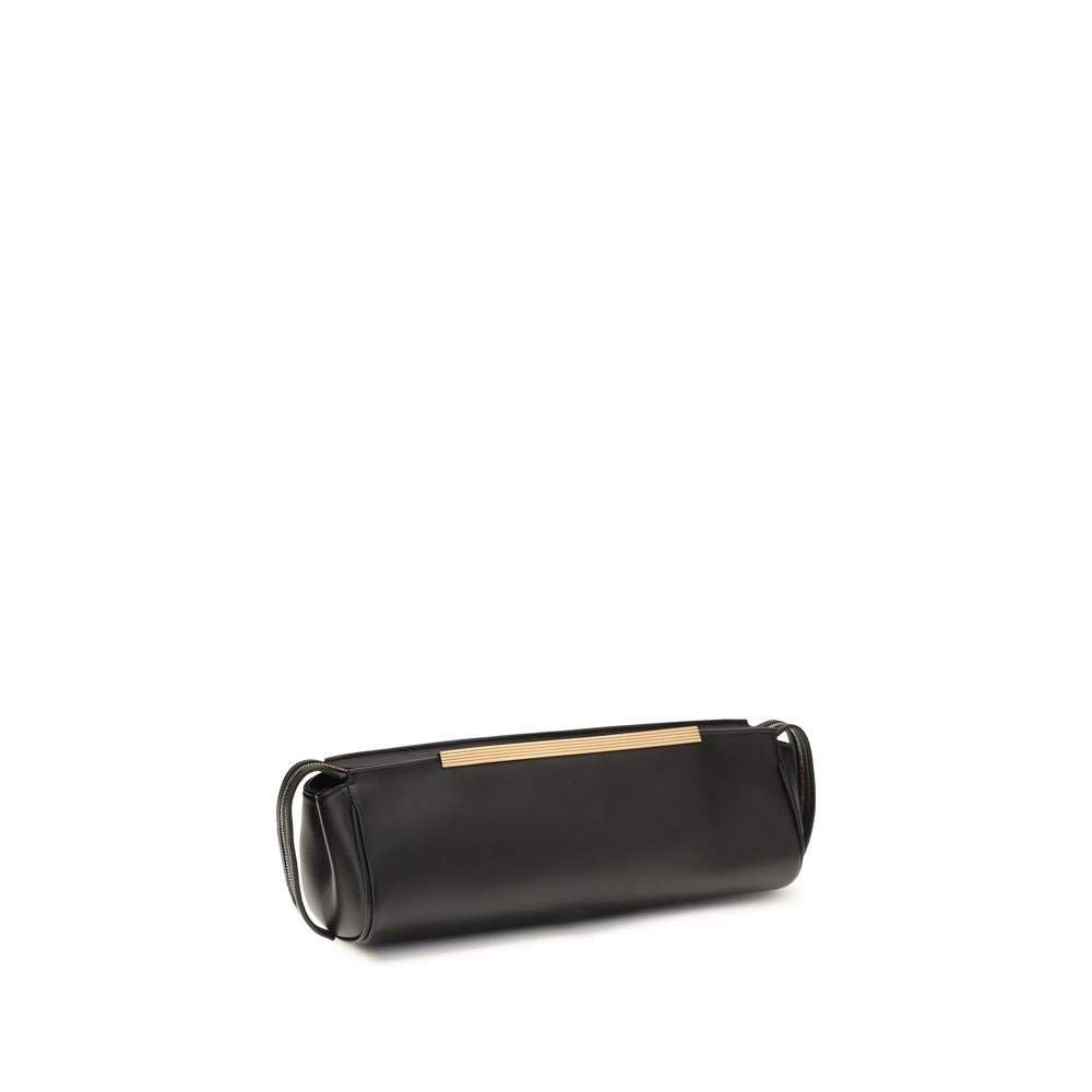 Khaite Black Calf Leather Clutch Bag