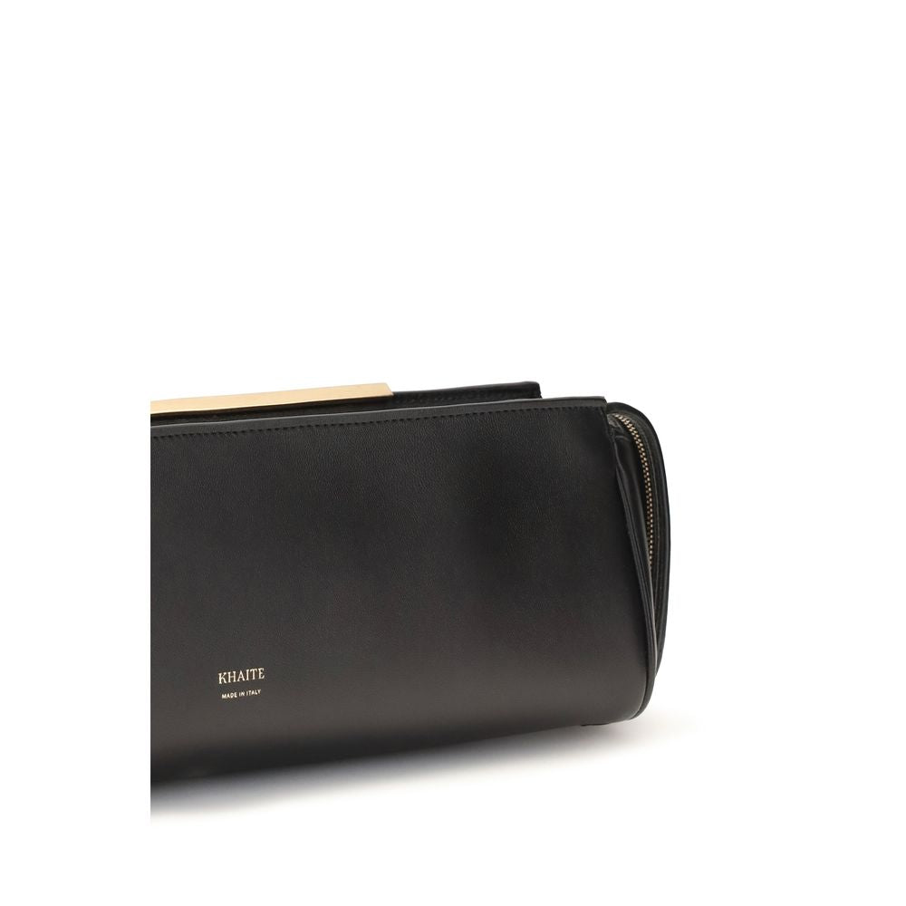 Khaite Black Calf Leather Clutch Bag