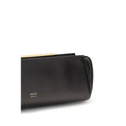 Khaite Black Calf Leather Clutch Bag