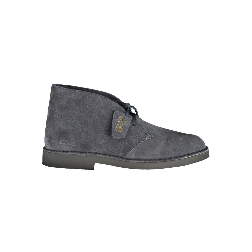 Clarks Blue Leather Lace-Up Ankle Boots