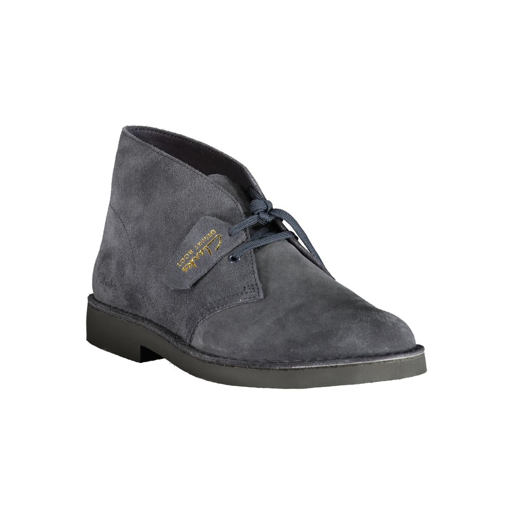 Clarks Blue Leather Lace-Up Ankle Boots