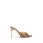 Amina Muaddi Beige PVC Stiletto Heel Sandals