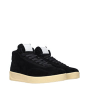 Jil Sander Black Leather Suede High Top Sneakers