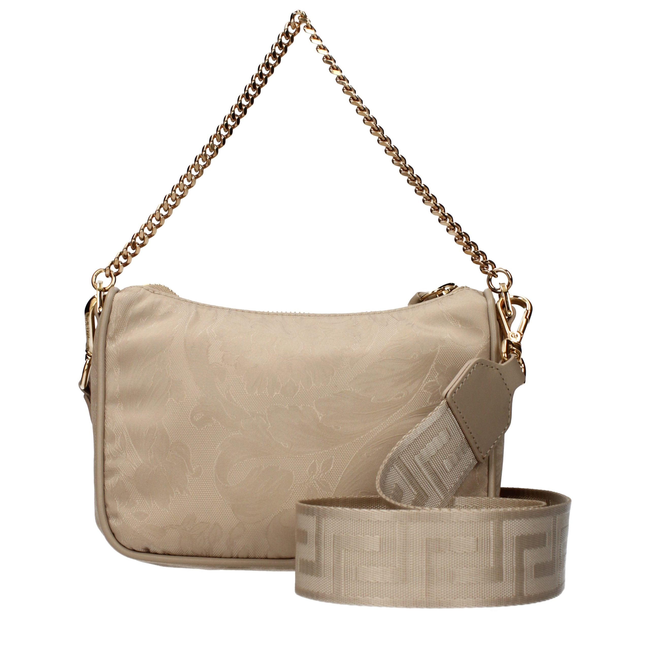 Versace Beige Fabric Handbags