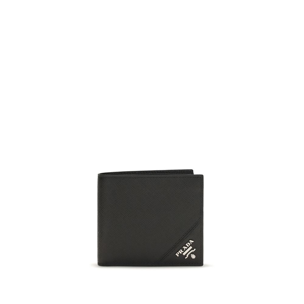 Prada Black Calf Leather Bi-fold Wallet