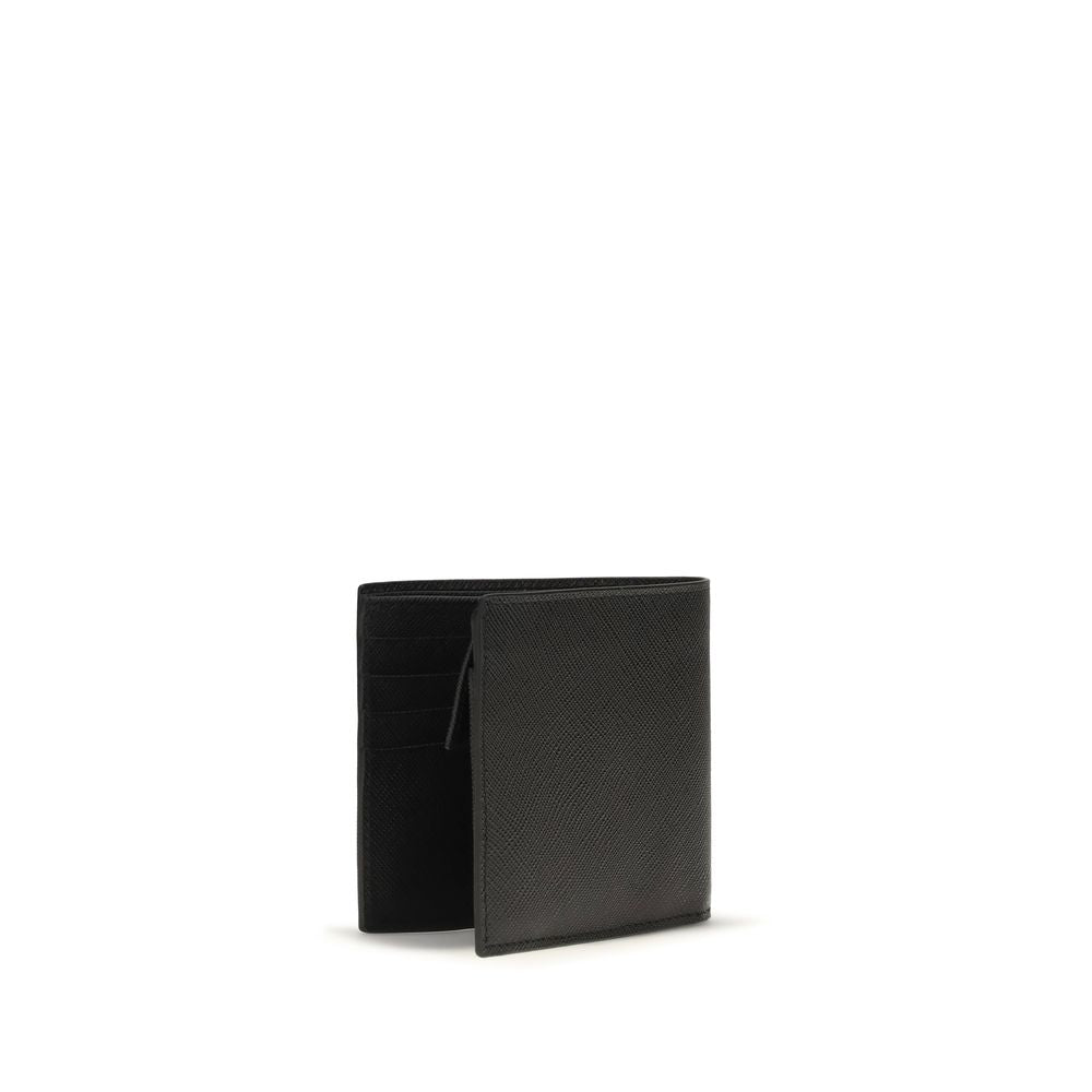Prada Black Calf Leather Bi-fold Wallet