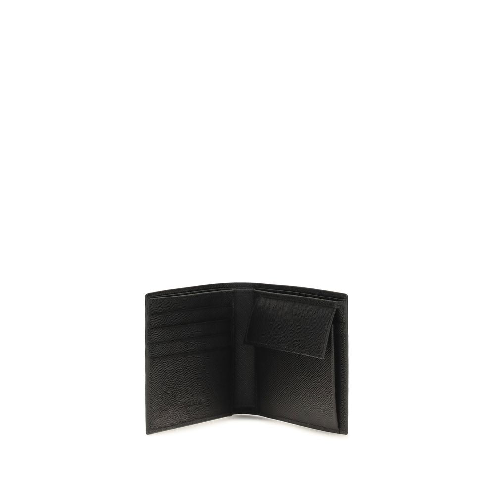 Prada Black Calf Leather Bi-fold Wallet