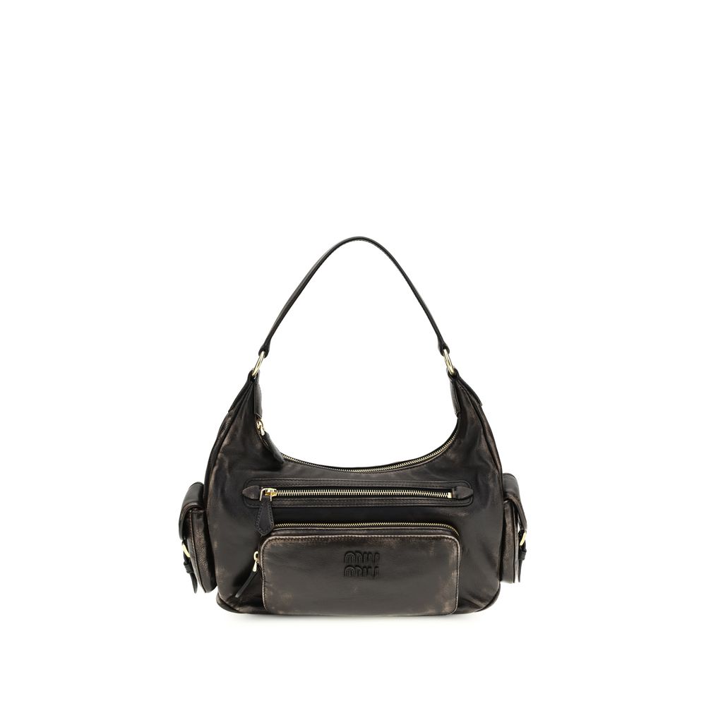 Miu Miu Brown Calf Leather Shoulder Bag