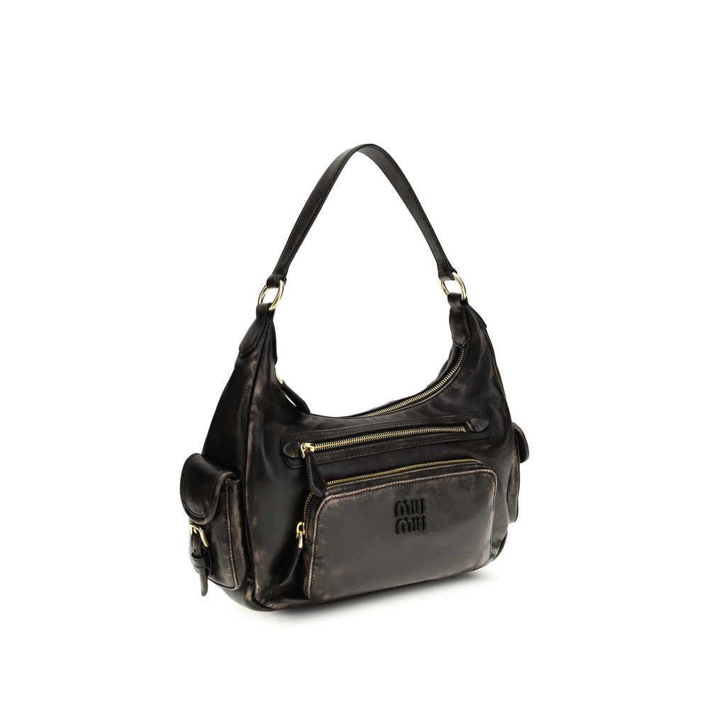 Miu Miu Brown Calf Leather Shoulder Bag