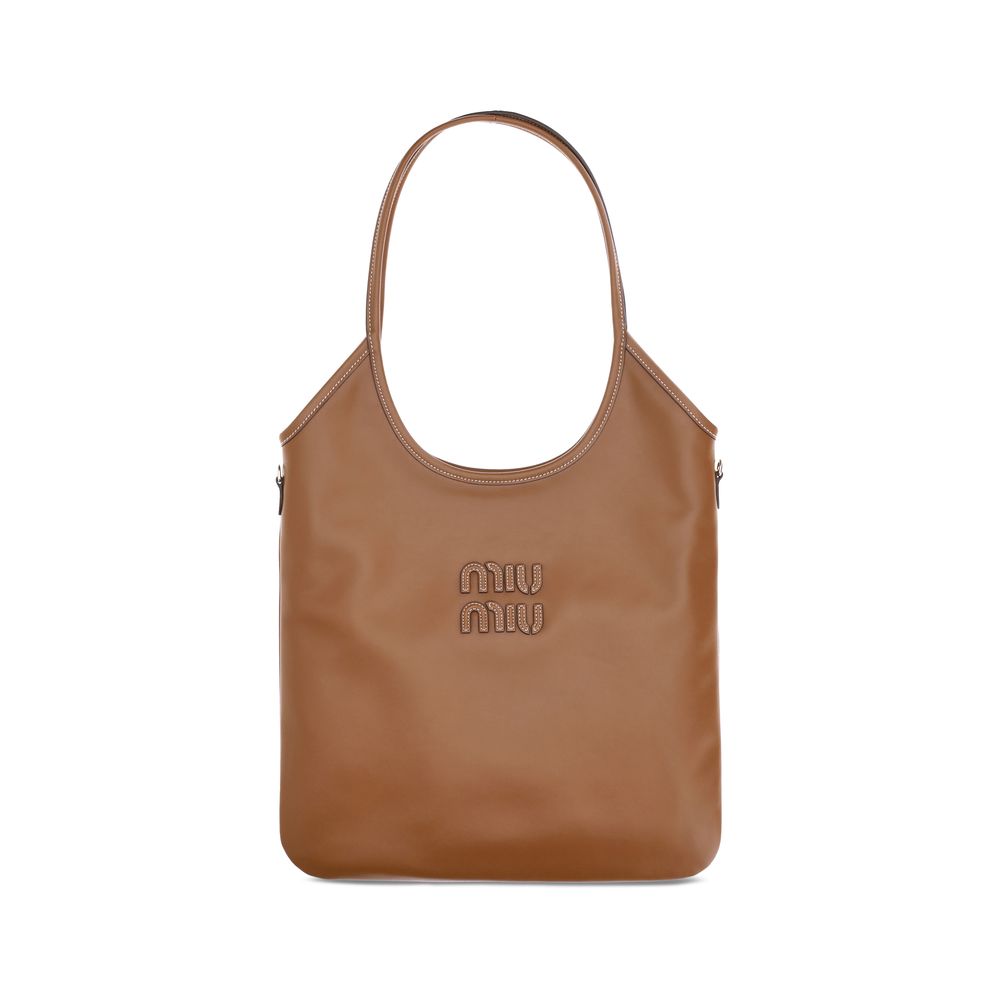 Miu Miu Brown Calf Leather Shoulder Bag
