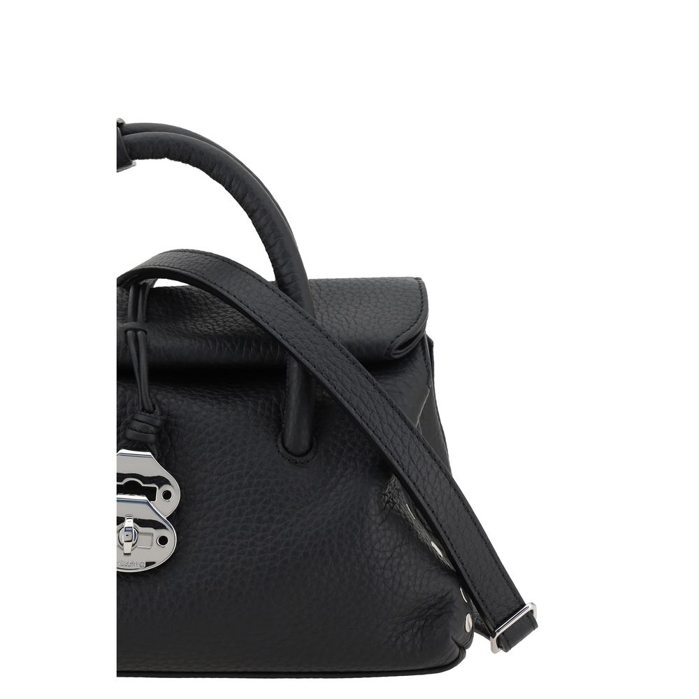 Zanellato Black Calf Leather Shoulder Bag