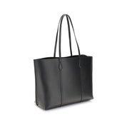 Tory Burch Black Grained Leather Perry Tote Bag