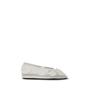 Ganni White Mesh Ballet Flats